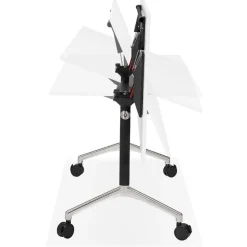 ALTEREGO Grand bureau pliable 'FLEXO' blanc sur roulettes Discount