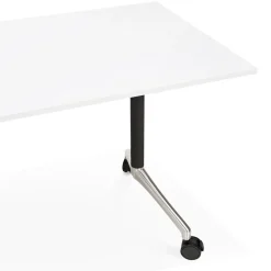 ALTEREGO Grand bureau pliable 'FLEXO' blanc sur roulettes Discount