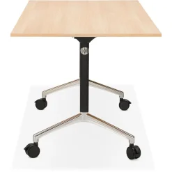 ALTEREGO Grand bureau pliable 'FLEXO' sur roulettes en bois finition naturelle New