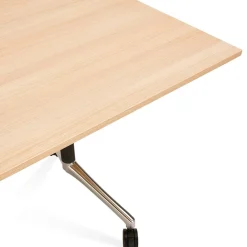 ALTEREGO Grand bureau pliable 'FLEXO' sur roulettes en bois finition naturelle New