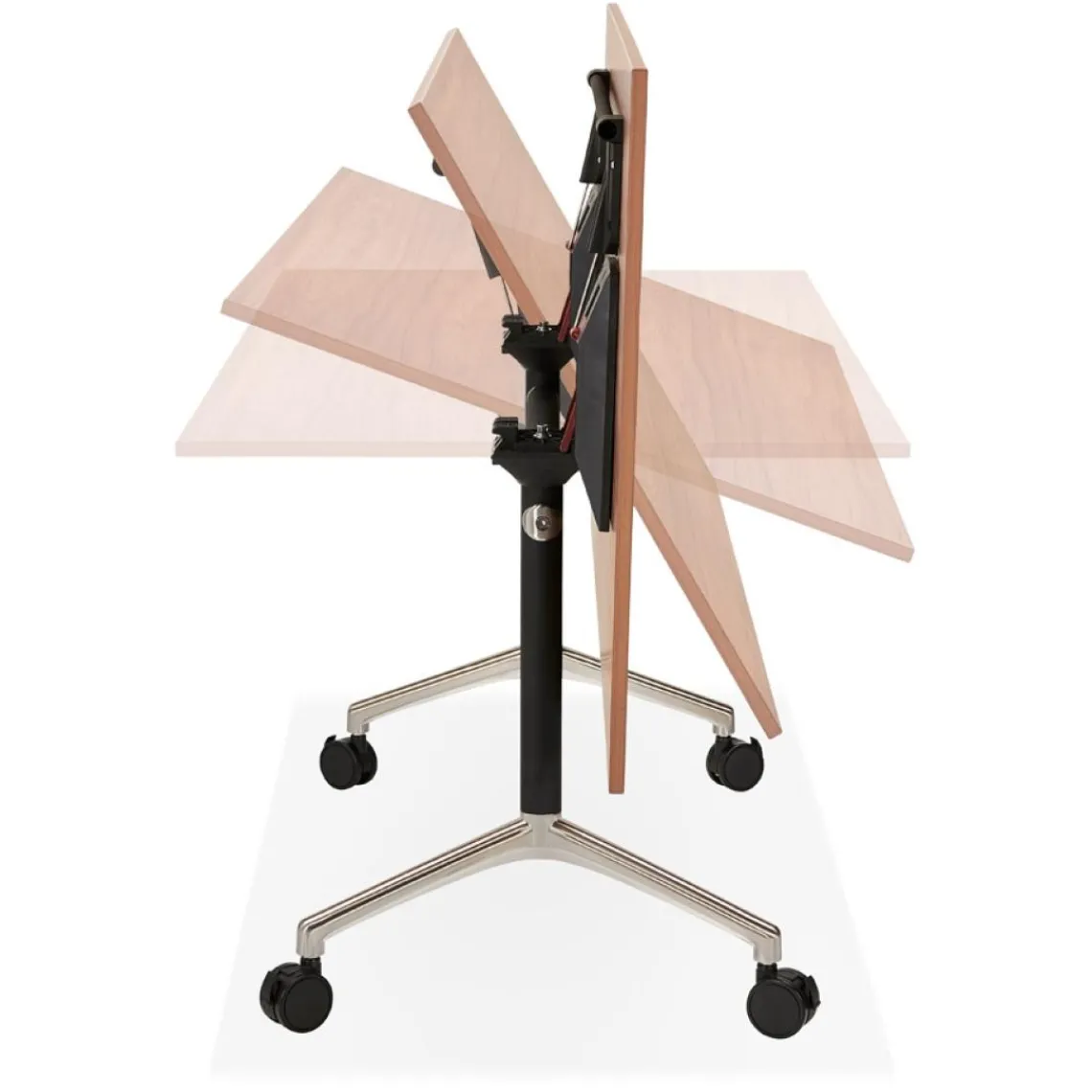 ALTEREGO Grand bureau pliable 'FLEXO' sur roulettes en bois finition Noyer Online