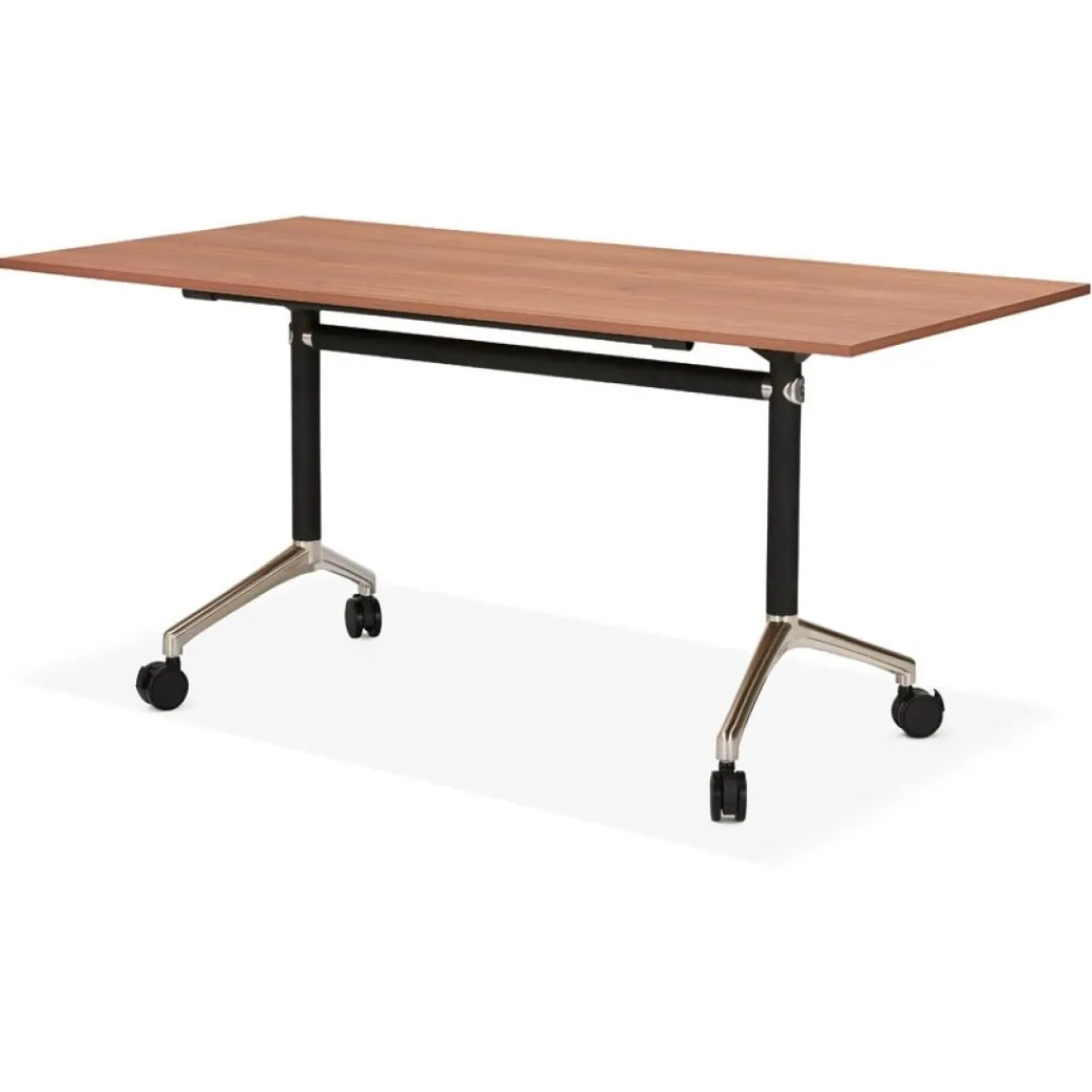 ALTEREGO Grand bureau pliable 'FLEXO' sur roulettes en bois finition Noyer Online