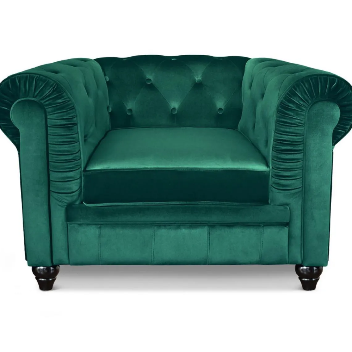 3S. x Home Grand fauteuil Velours ANGOL Vert Discount