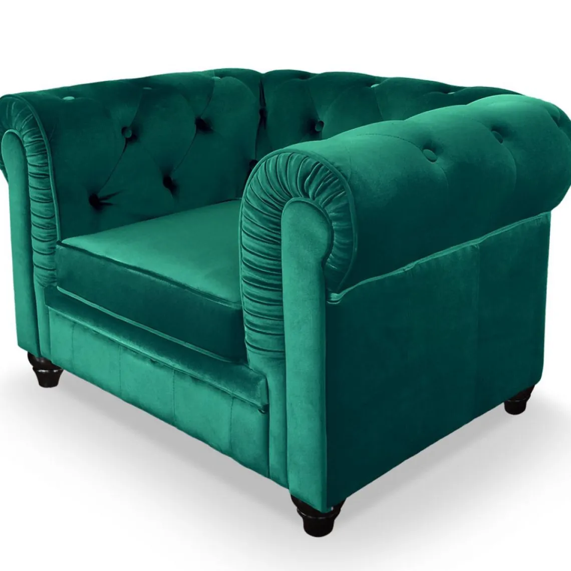 3S. x Home Grand fauteuil Velours ANGOL Vert Discount