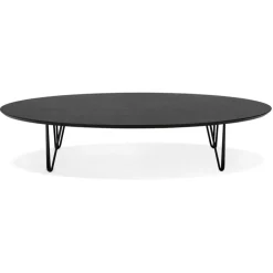 ALTEREGO Grande table basse de salon 'ELYPSE' en bois et métal noir Discount