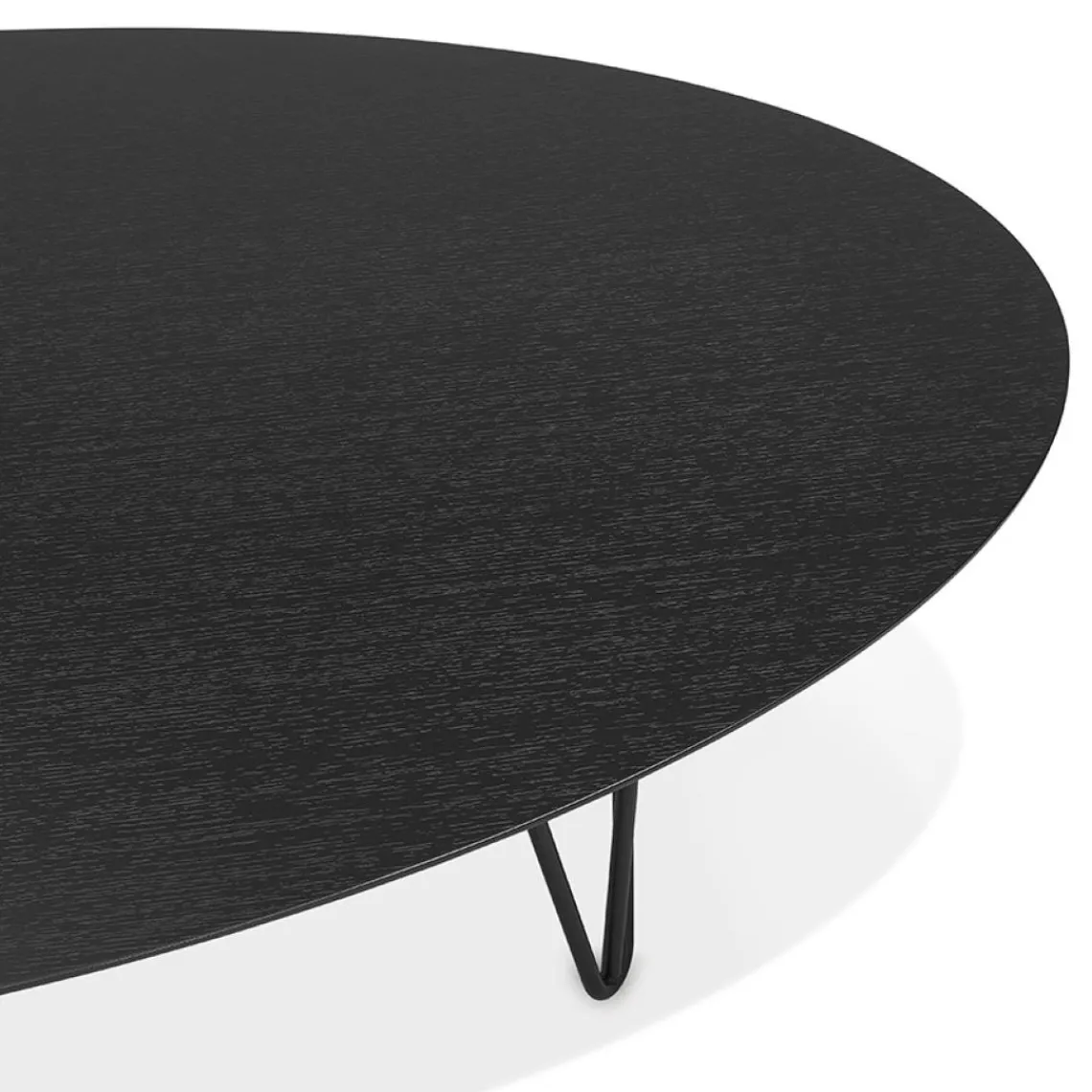 ALTEREGO Grande table basse de salon 'ELYPSE' en bois et métal noir Discount