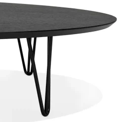 ALTEREGO Grande table basse de salon 'ELYPSE' en bois et métal noir Discount