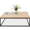 ALTEREGO Grande table basse style industriel 'TRIBECA' en bois finition naturelle et métal noir Sale