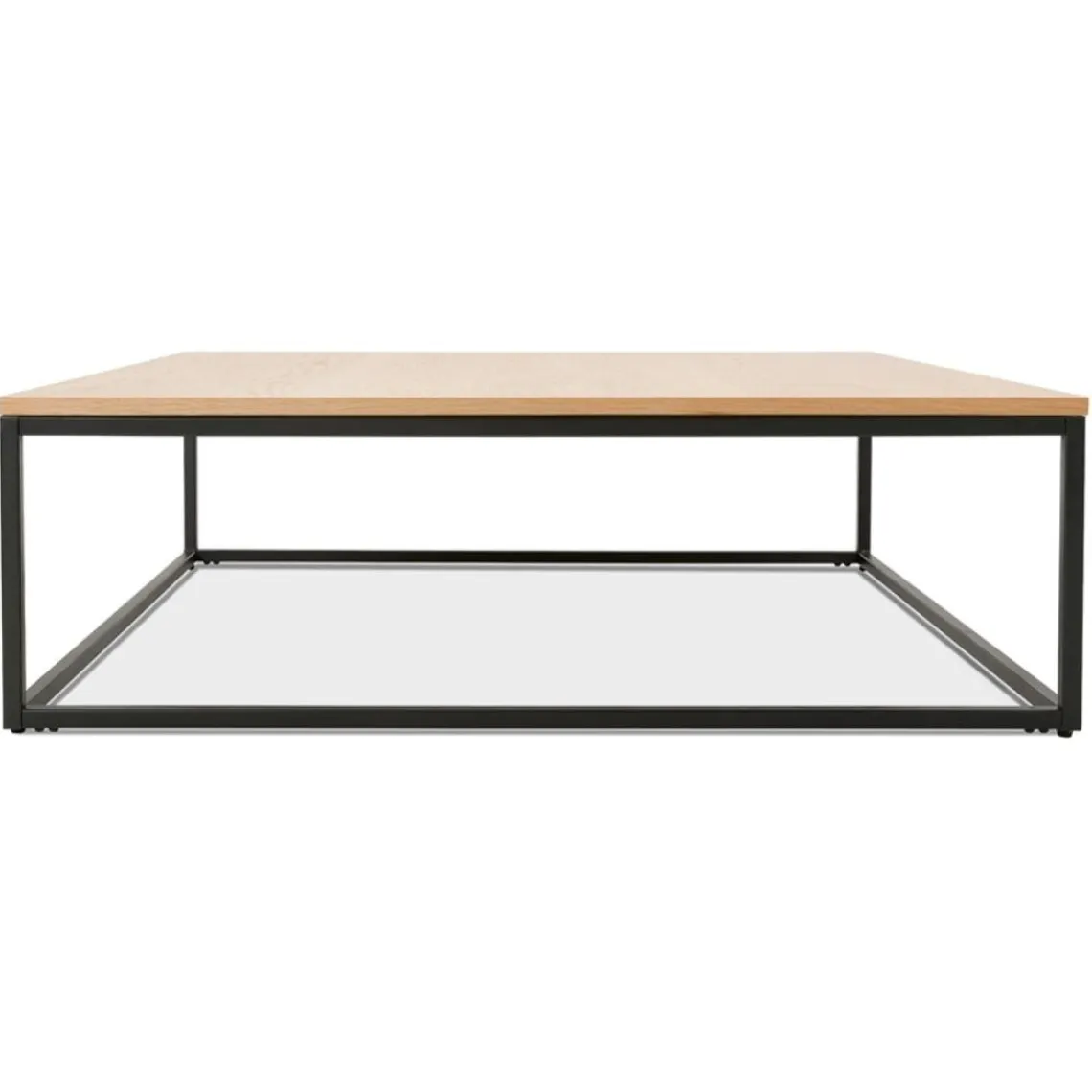 ALTEREGO Grande table basse style industriel 'TRIBECA' en bois finition naturelle et métal noir Sale