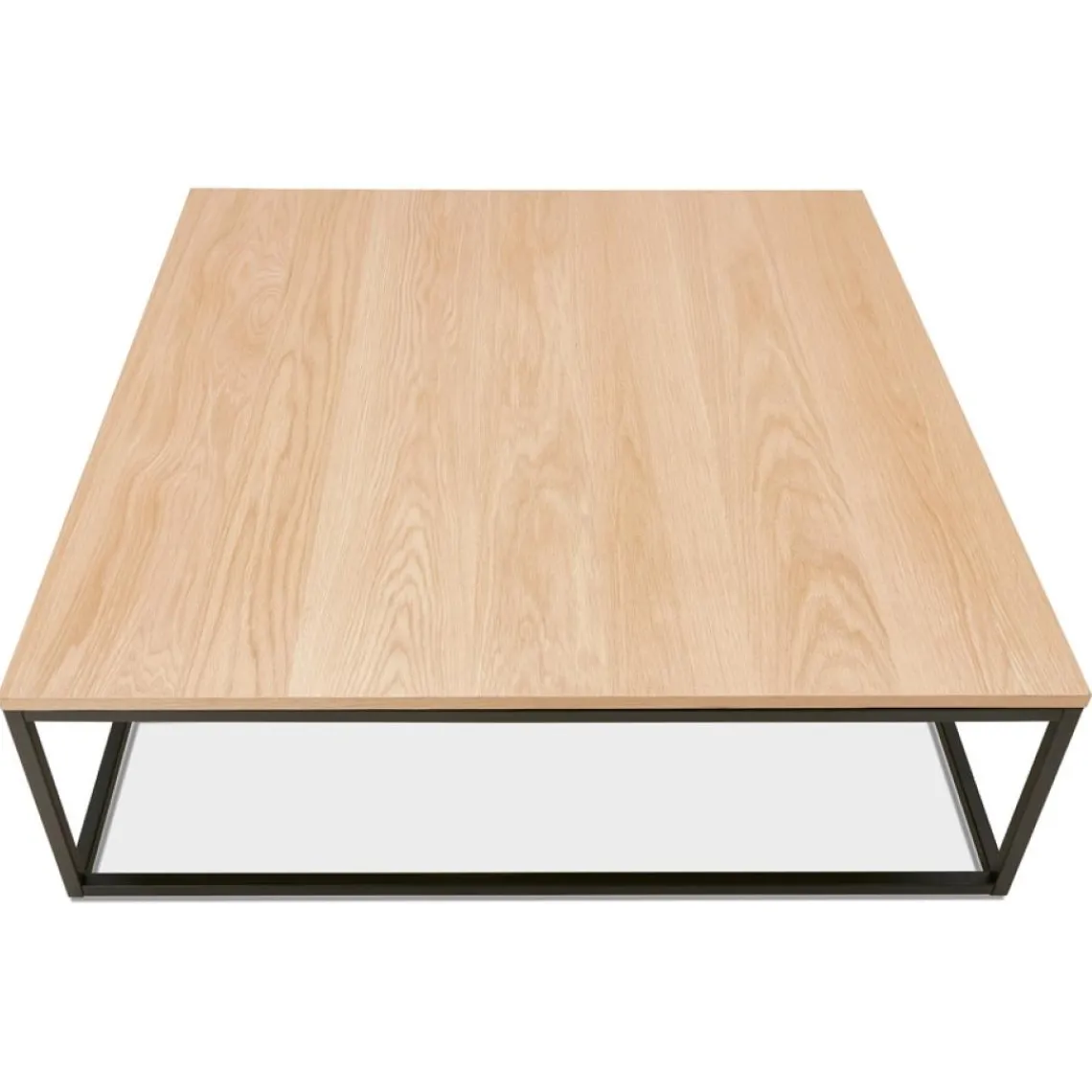 ALTEREGO Grande table basse style industriel 'TRIBECA' en bois finition naturelle et métal noir Sale