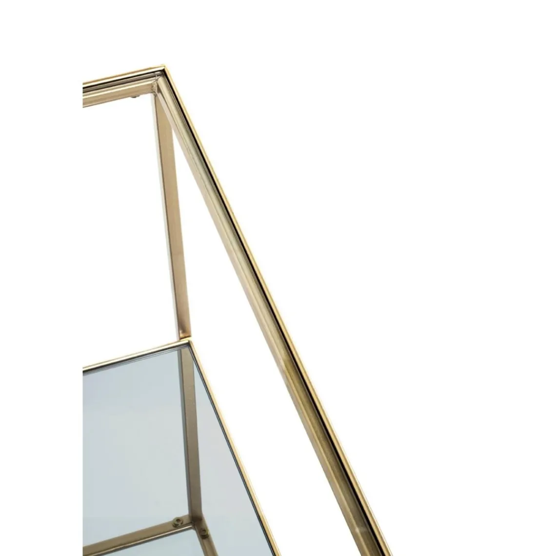 3S. x Home Grande table d'appoint carrée acier laqué d’or et plateaux miroir et verre trempé Hot