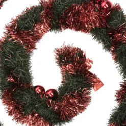 3S. x Home Guirlande de Noël verte boules rouges en plastique Discount