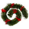 3S. x Home Guirlande de Noël verte noeuds rouge en plastique Sale