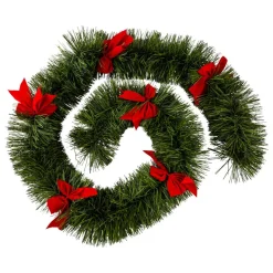 3S. x Home Guirlande de Noël verte noeuds rouge en plastique Sale