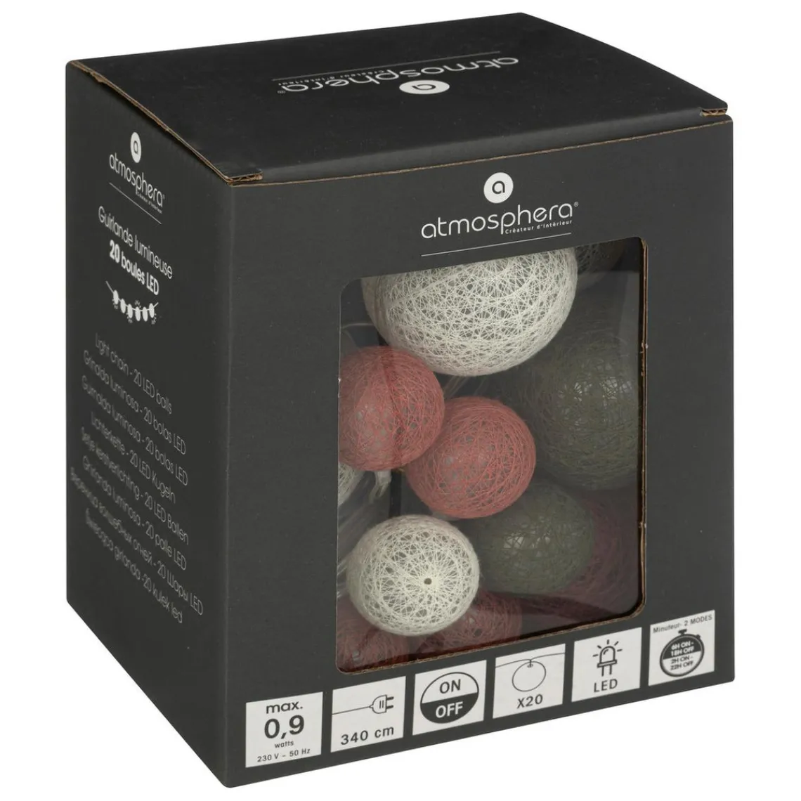 3S. x Home Guirlande LED en coton Multicolore Sale