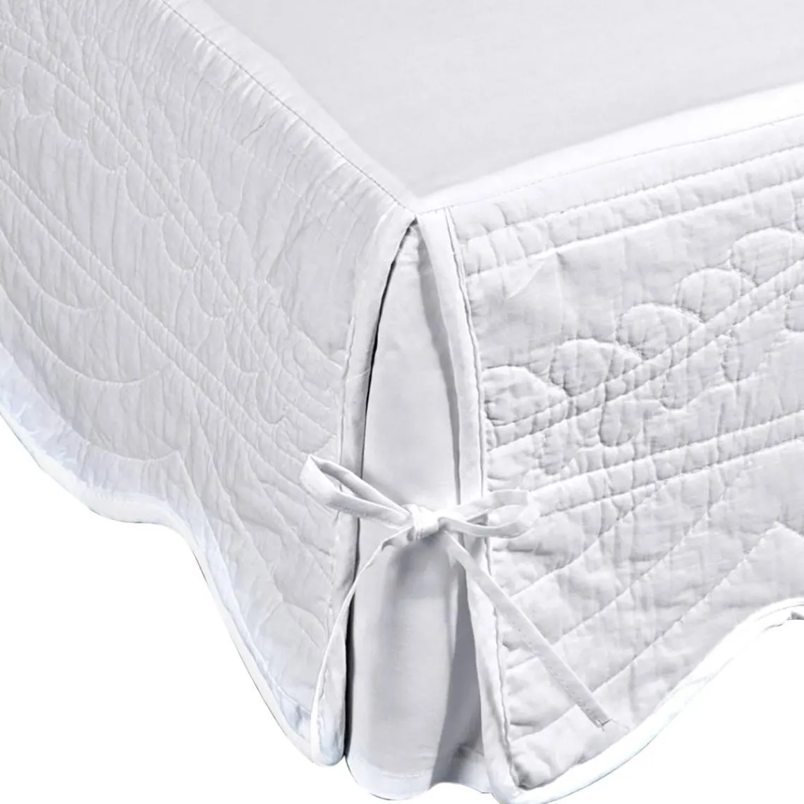 Becquet Housse cache-sommier en BOUTIS BAILLARG beige écru Blanc Clearance