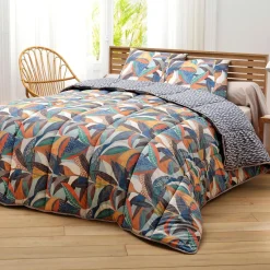 Becquet Housse de Couette DÉCO DOUBLE FACE motif feuillage - CO.NATURA- chaude vert 400G Clearance