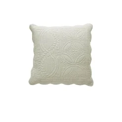 Becquet Housse de coussin, housse oreiller boutis en coton BAILLARGUES - écru Discount