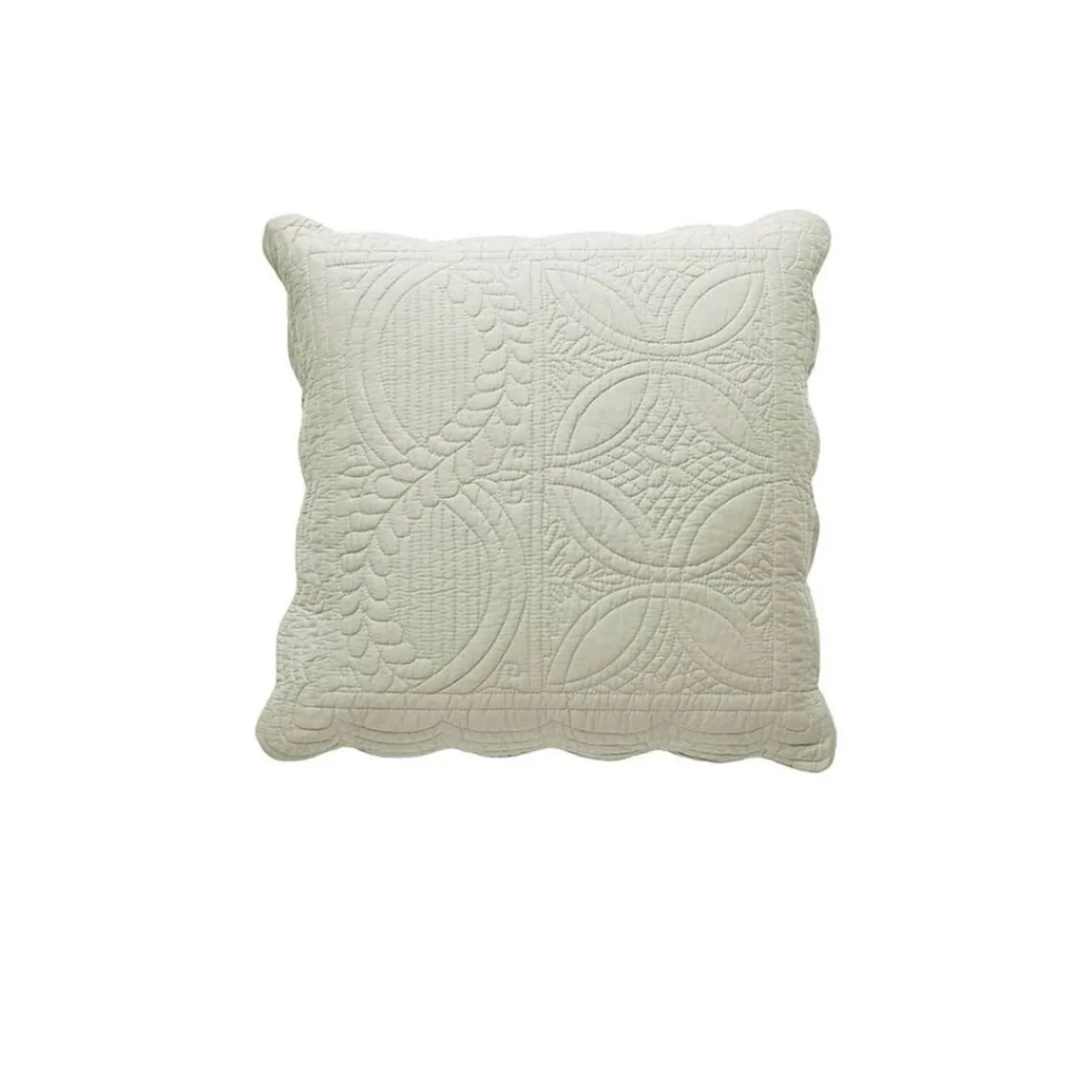 Becquet Housse de coussin, housse oreiller boutis en coton BAILLARGUES - écru Discount