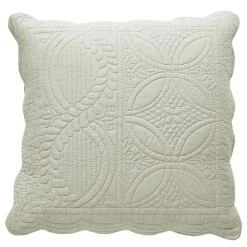 Becquet Housse de coussin, housse oreiller boutis en coton BAILLARGUES - écru Discount