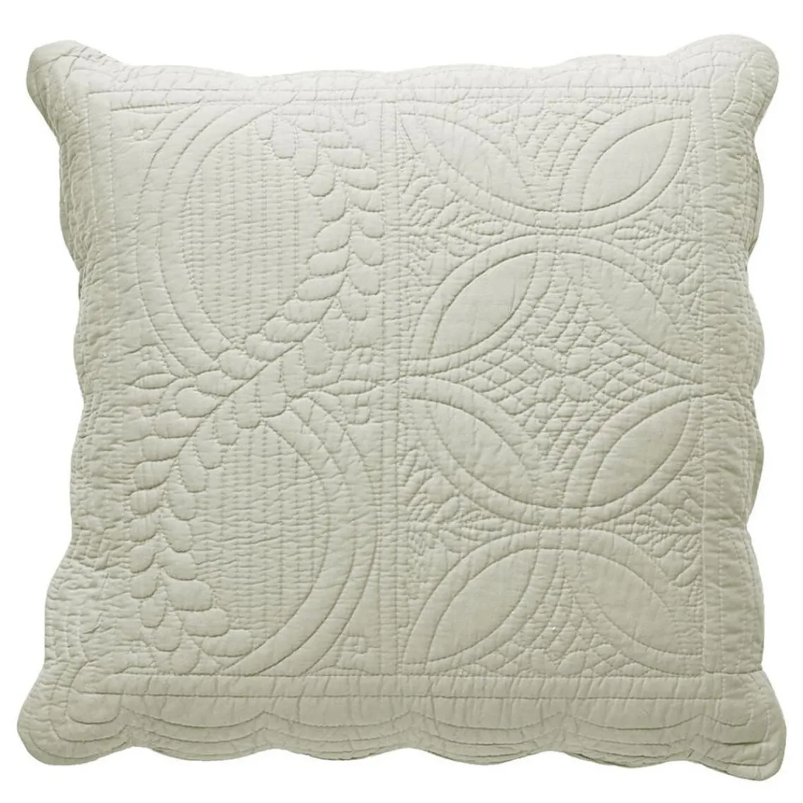Becquet Housse de coussin, housse oreiller boutis en coton BAILLARGUES - écru Discount