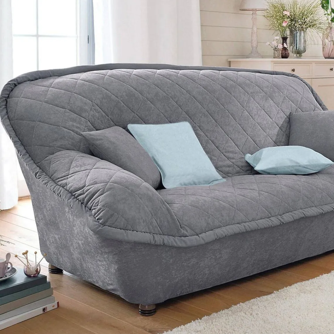 Becquet Housse fauteuil, canapé en microfibre- Gris Clearance