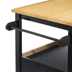 3S. x Home Ilot de cuisine à roulettes bois noir Online