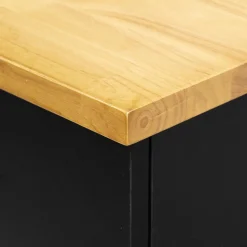 3S. x Home Ilot de cuisine à roulettes bois noir Online