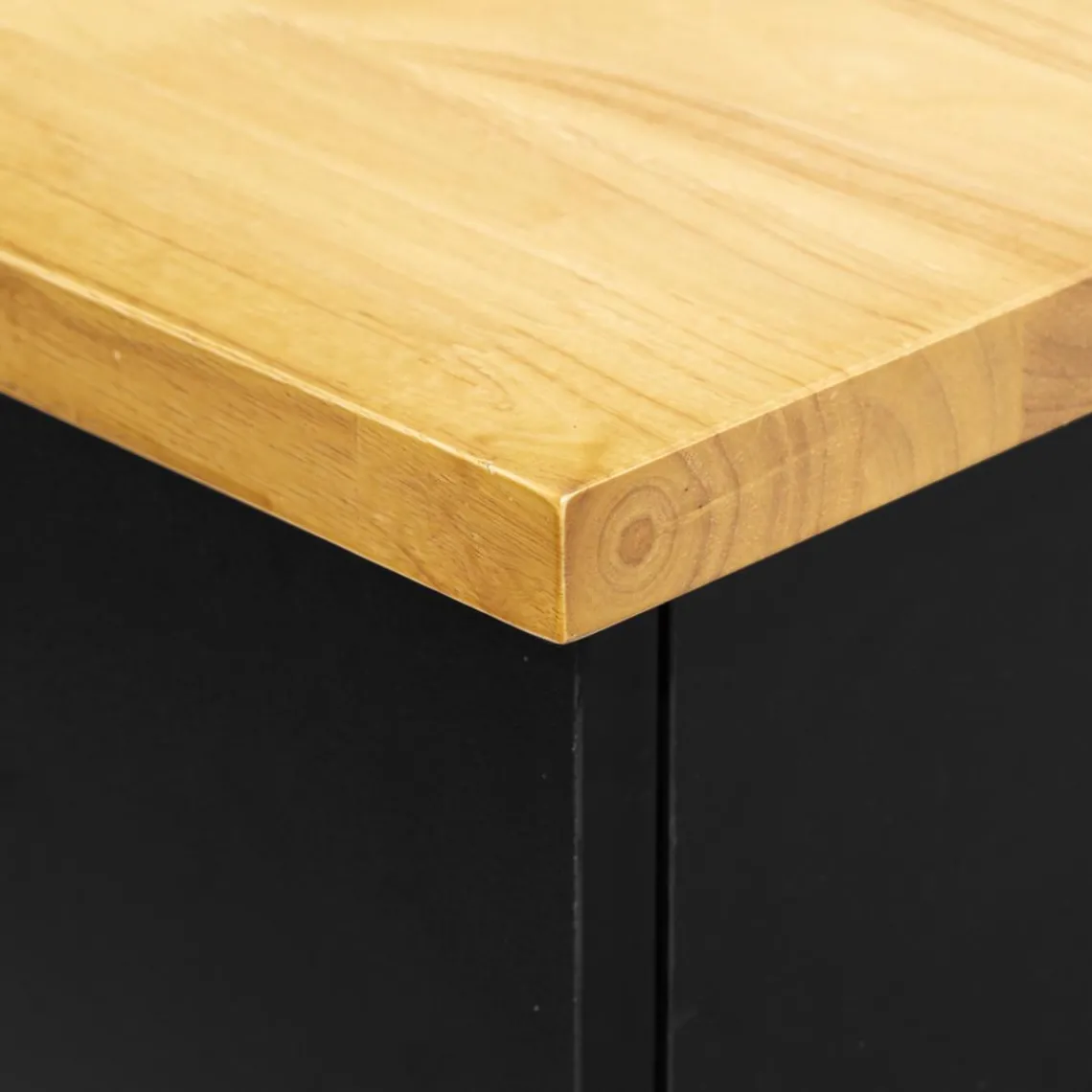 3S. x Home Ilot de cuisine à roulettes bois noir Online