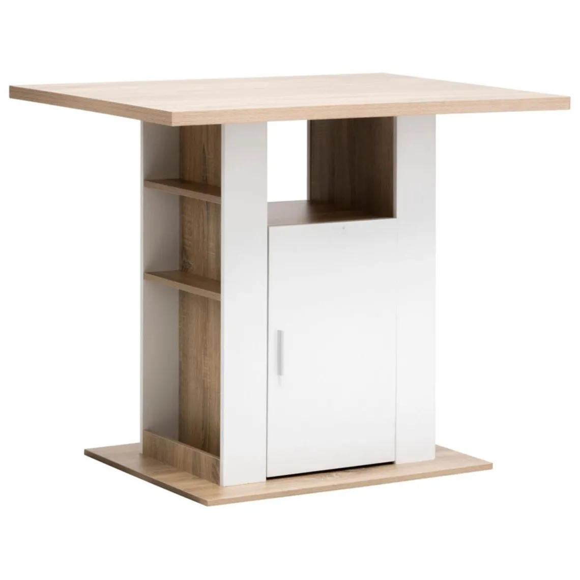 3S. x Home Ilot de cuisine effet bois naturel blanc Best