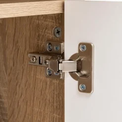 3S. x Home Ilot de cuisine effet bois naturel blanc Best