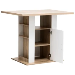 3S. x Home Ilot de cuisine effet bois naturel blanc Best