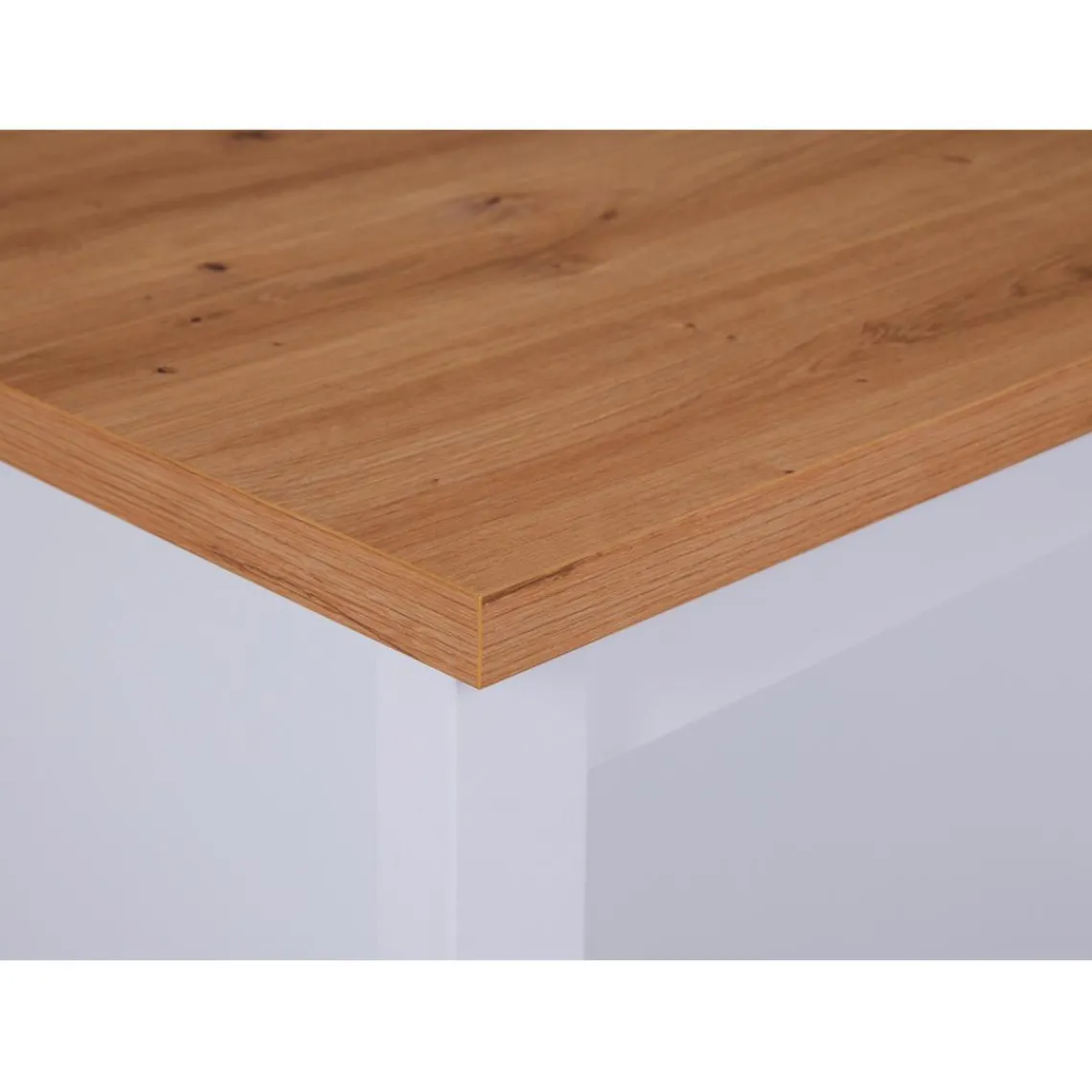 3S. x Home Ilot de cuisine JULINA blanc / Chêne Artisan Online