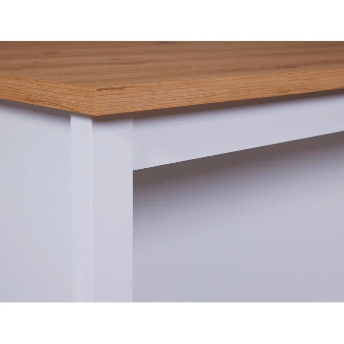 3S. x Home Ilot de cuisine JULINA blanc / Chêne Artisan Online