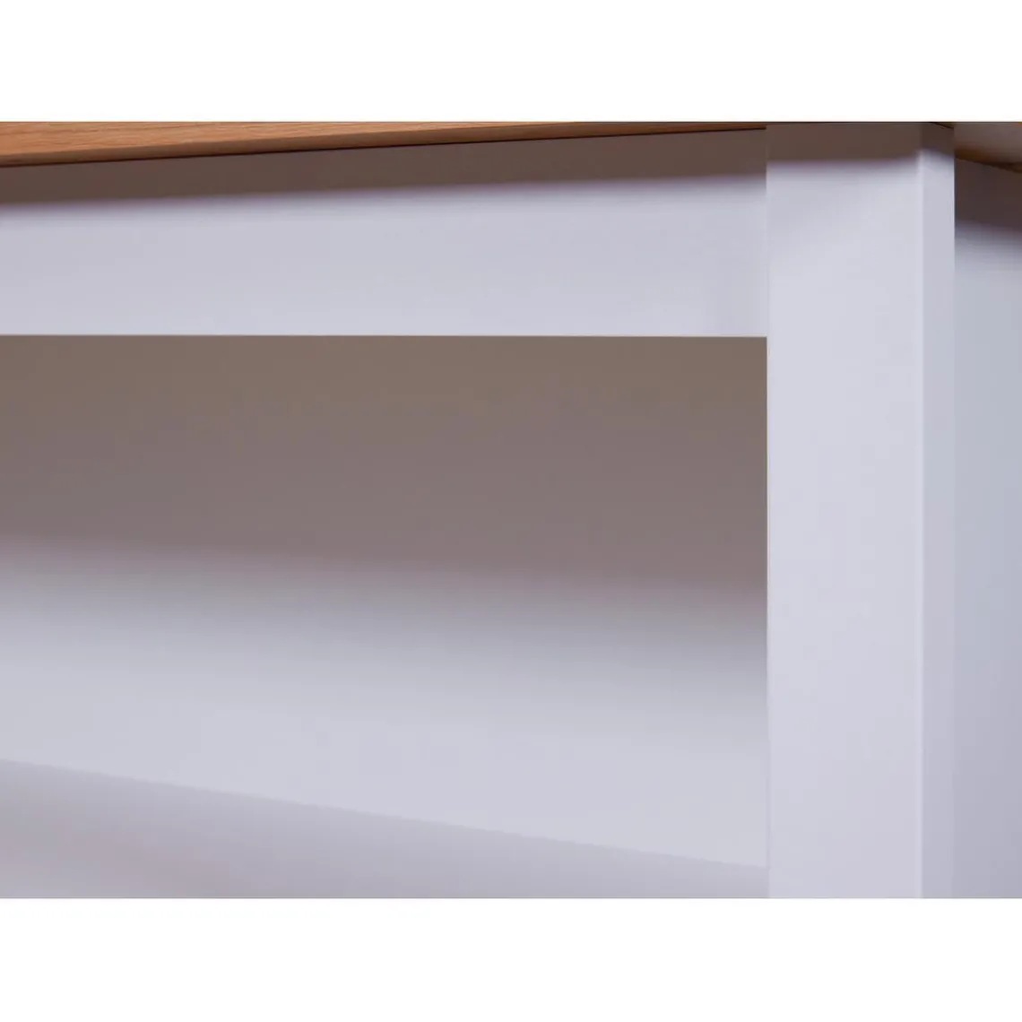 3S. x Home Ilot de cuisine JULINA blanc / Chêne Artisan Online