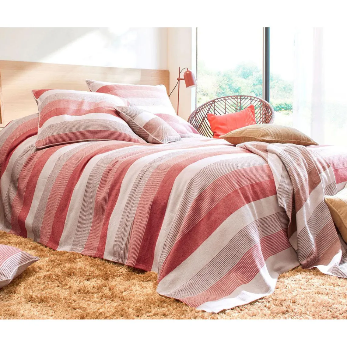 Becquet Jeté de canapé TREPORT - Terracotta Online