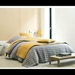 Becquet Jeté de lit matelassé double face en polyester microfibres - curry Sale