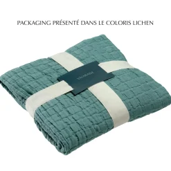 Maison Vivaraise Jeté de lit Swami Olive Discount