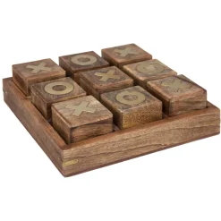 3S. x Home Jeu Morpion Bois 23x23 Beige Moyen Discount