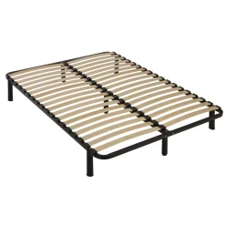 3S. x Home Kit Sommier à lattes structure en acier avec pieds inclus New