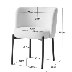 3S. x Home La chaise GRIMSTAD avec design scandinave Blanc Outlet