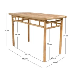 3S. x Home La table à manger BARU son design rustique et épuré pour 4 personnes Outlet
