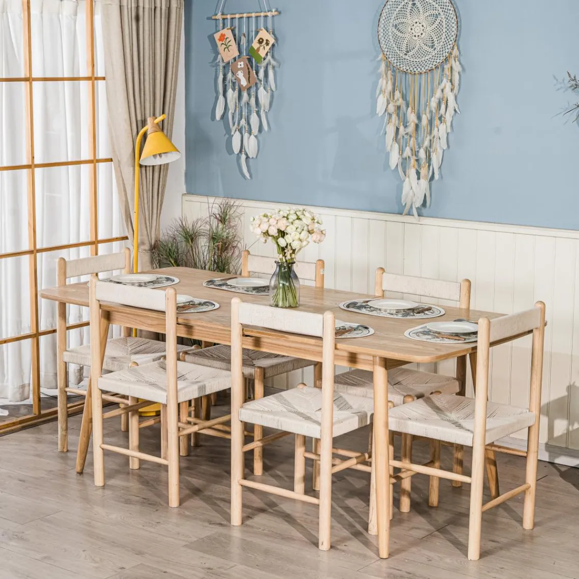 3S. x Home La table à manger CORTE design intempore style scandinave élégant 6 à 8 personnes rallonges extensibles