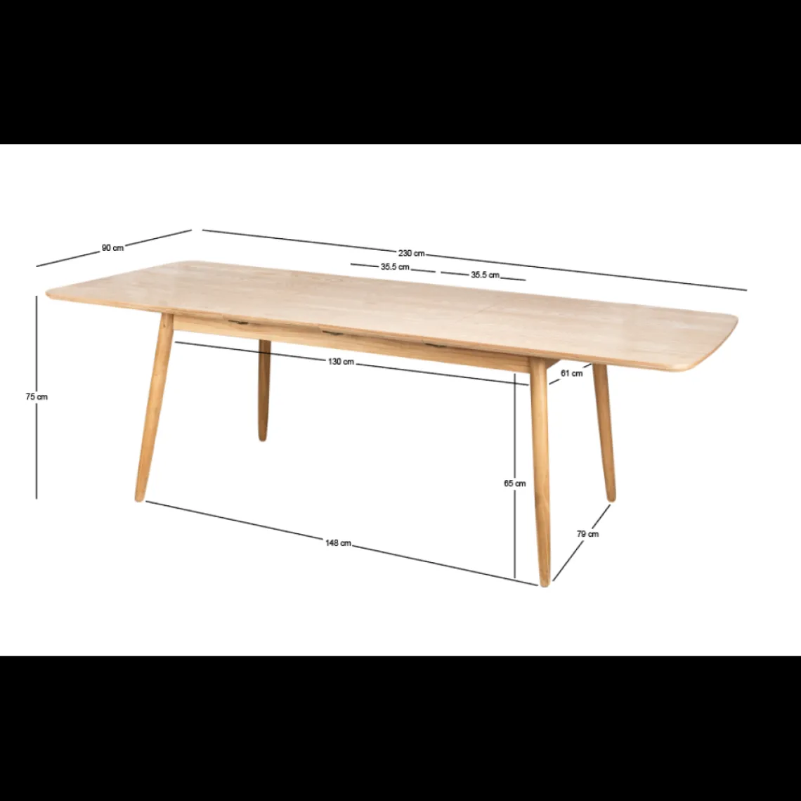 3S. x Home La table à manger CORTE design intempore style scandinave élégant 6 à 8 personnes rallonges extensibles