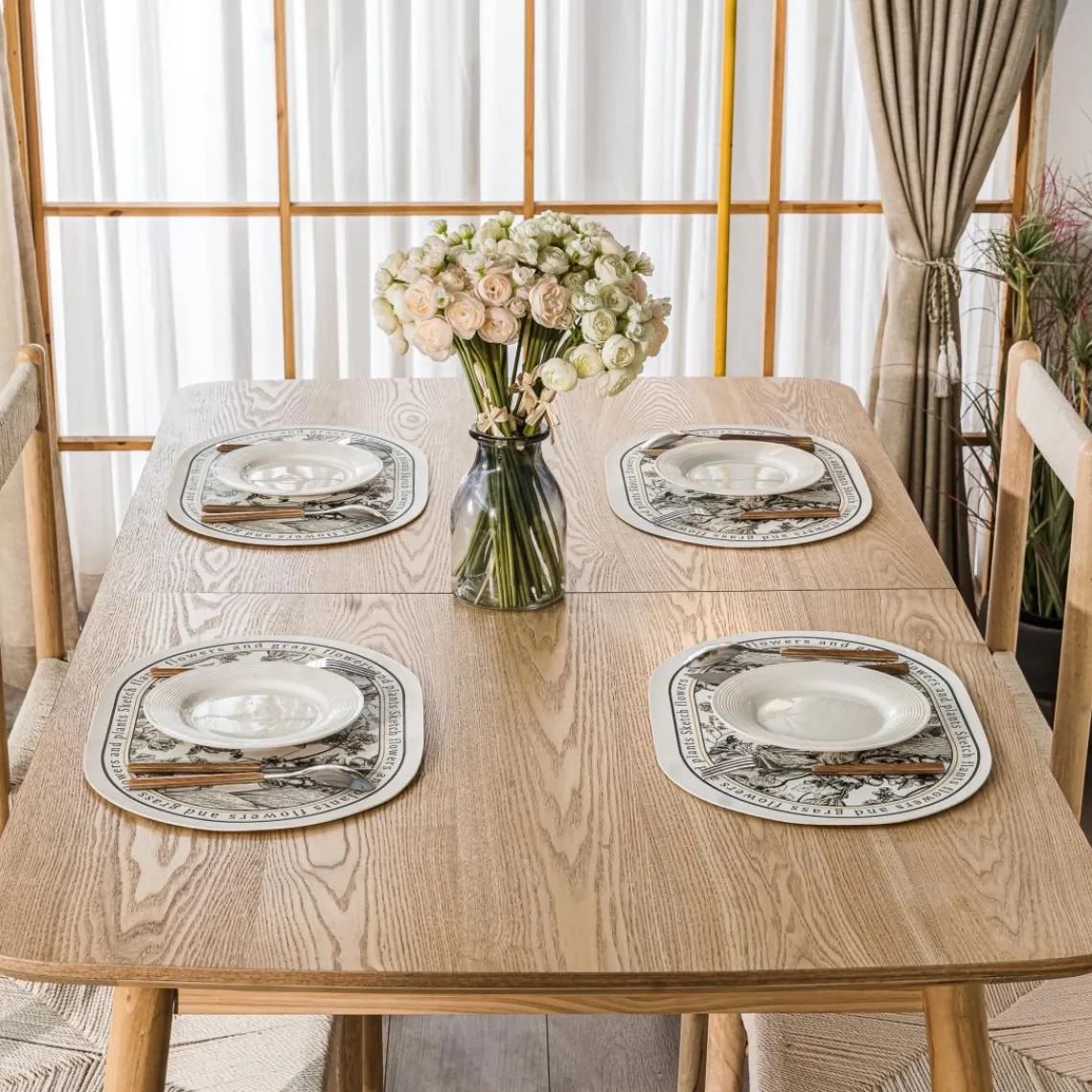 3S. x Home La table à manger CORTE design intempore style scandinave élégant 6 à 8 personnes rallonges extensibles