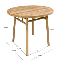 3S. x Home La table à manger IPOH avec son design rustique et épuré facile à monter pour 4 personnes Discount