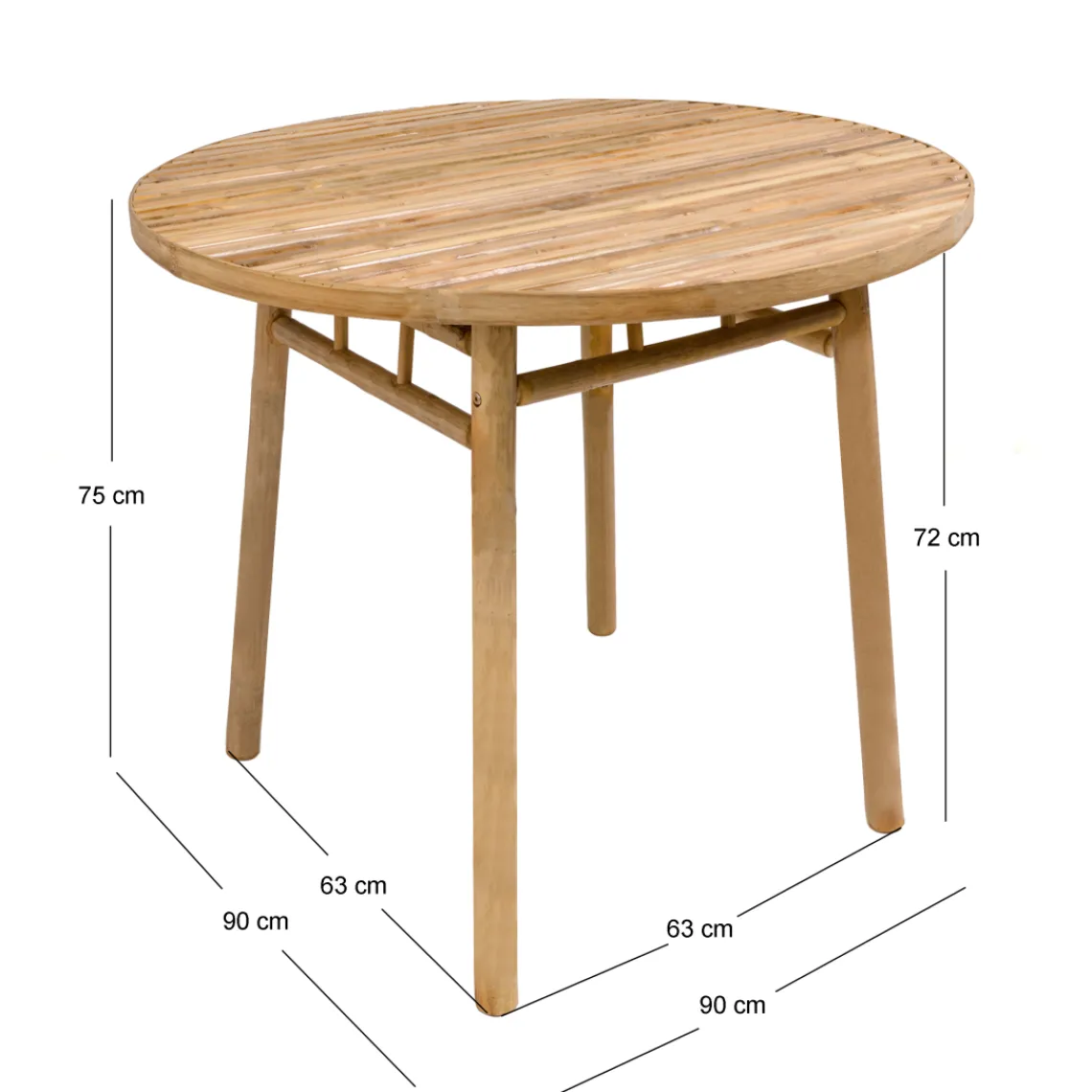 3S. x Home La table à manger IPOH avec son design rustique et épuré facile à monter pour 4 personnes Discount