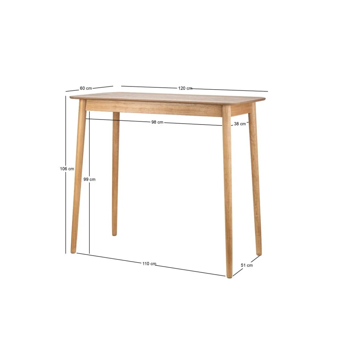 3S. x Home La table de bar TRADITION design rustique et épuré 4 personnes Hot