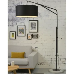 It s About Romi Lampadaire en Fer Noir Pied l.185 cm en Ciment BRIGHTON