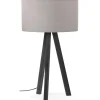 ALTEREGO Lampe à poser design 'SPRING MINI' avec abat-jour gris et trépied noir Hot